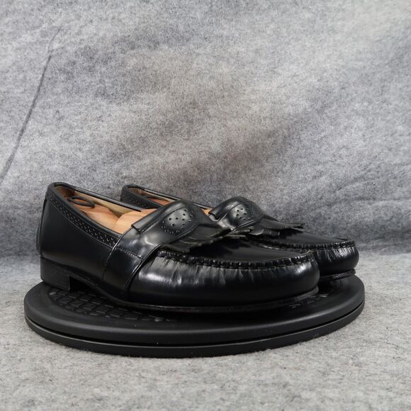 Neil Martin Shoe Men 9 Loafer Fringe Leather Classic Slip On Winston Italy Black - Picture 1 of 16